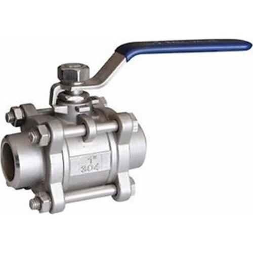 DN15 1/2" Weld 304 Stainless Steel 3-piece Ball Valve oil water air 229 PSI