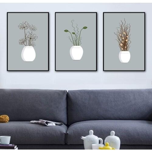 Modern Potted Plant Flower Wall Art Canvas Painting Nordic Posters And Prints Wall Pictures For Living Room Canvas Art Print