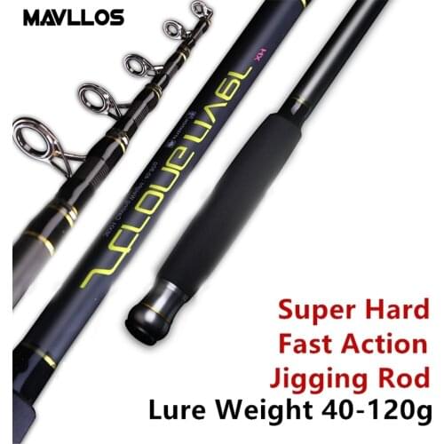 Mavllos Saltwater Fishing Telescopic Rod 2.7M 3.0M 3.3M 3.6M Lure Weight 10-80g/40-120g Super Hard Carbon Rock Fishing Rod