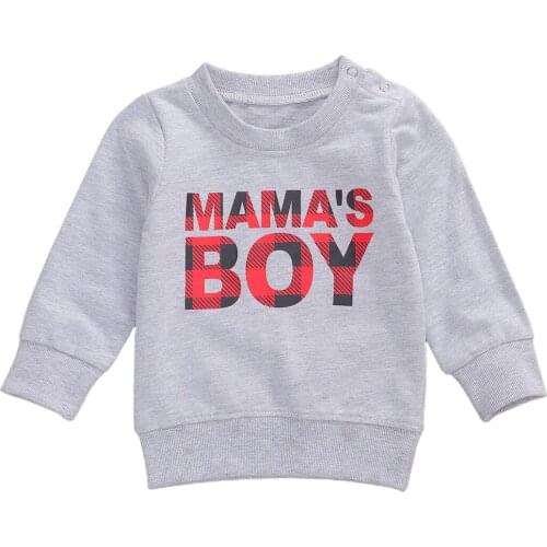 Spring Autumn Hoodies 2020 New Toddler Baby Boys Long Sleeve Sweatshirts Round Neck Letter Printed Casual Pullover Shirt Tops