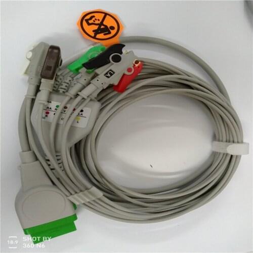Dash 2000 one piece AHA 5lead Clip patient monitor ECG cable with leadwire