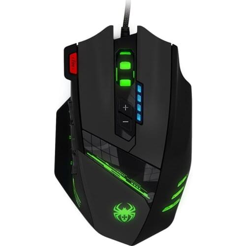 ZELOTES C-12 Wired USB Optical Gaming Mouse 12 Programmable Buttons Computer Game Mice 4 Adjustable DPI 7 LED Lights for Game