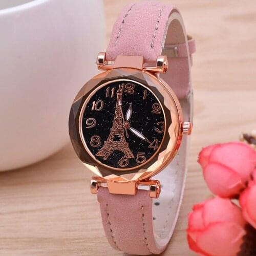 Starry Surface Simple Ladies' Watch Korean Leather Belt Quartz Watch Dropshipping 2020 Women Watches Top Brand Luxury