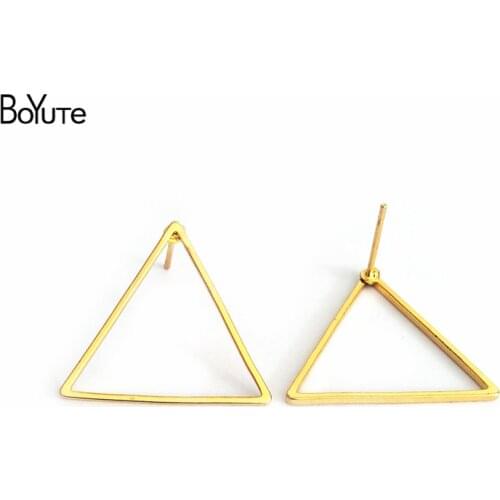 BoYuTe 50 Pieces 24MM Triangle Stud Earrings for Women