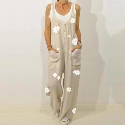 Female jumpsuit Butterfly Jump Suit Women Overalls O-Neck bodysuit Woman Floral Rompers Pocket Playsuit Casual Long Jumpsuit