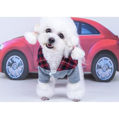 Winter Pet Clothes Lattice Dog Clothes For Small Dogs Fleece Keep Warm Dog Clothing Coat Jacket Sweater Pet Costume For Dogs