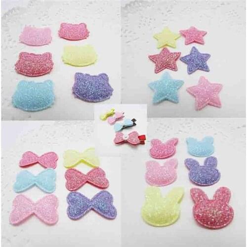 100pcs/lot New pink for children Appliques DIY Handmade Children Hair Accessories For Clothes Sewing Supplies DIY Craft