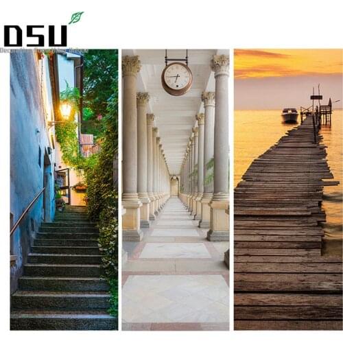 2pcs/set 3D Wall Stickers DIY Mural Bedroom Home Decor Poster PVC Waterproof Door Sticker Imitation 3D Decals Wallpaper 200*77cm