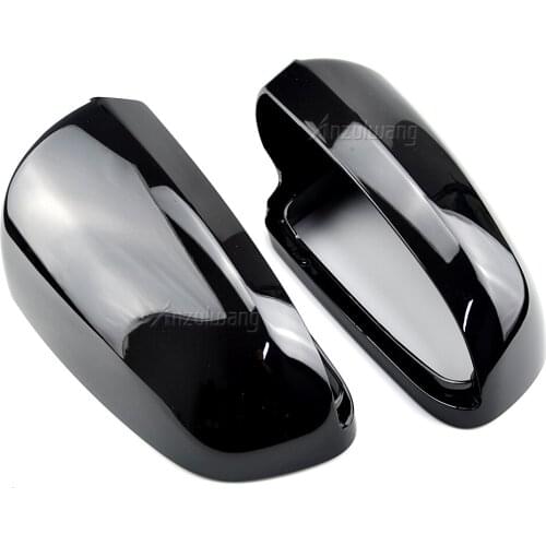 2pcs ABS Rearview Mirror Bright black Side Covers Cap For Audi A4 B6 B7 A6 C6 2003 2004 2005 2006 2007 S4