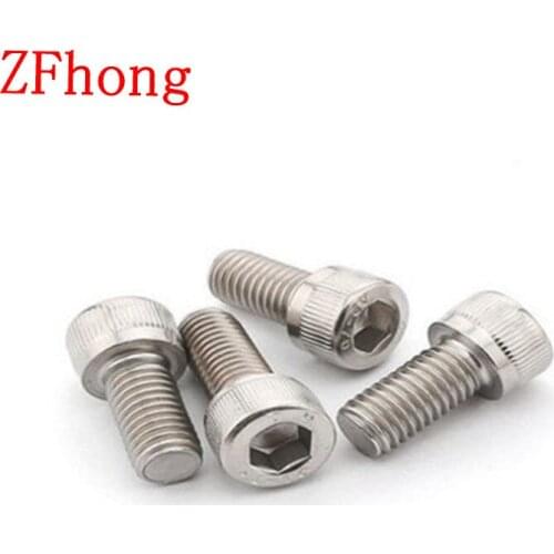 20PCS m6*16/20/25 Fine thread stainless steel hex hexagon socket cap head screw thread pitch 0.75mm