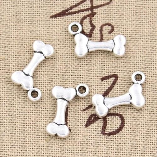 30pcs Charms Dog Bone 16x10mm Handmade Craft Pendant Making fit,Vintage Tibetan Bronze Silver color,DIY For Bracelet Necklace