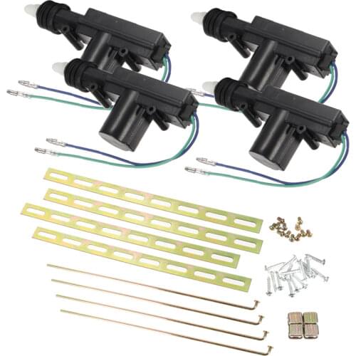 4Pcs 12V 2 Wire Car Door Power Central Lock Motor Kit With 2 Wire Actuator Auto Vehicle Remote Central Locking System Motor