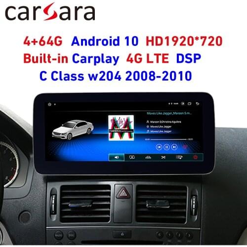 4G ram anti-glare Android 10 touch screen for C Class W204 08-14 W205 GLC 10.25" display built in carplay interface DSP