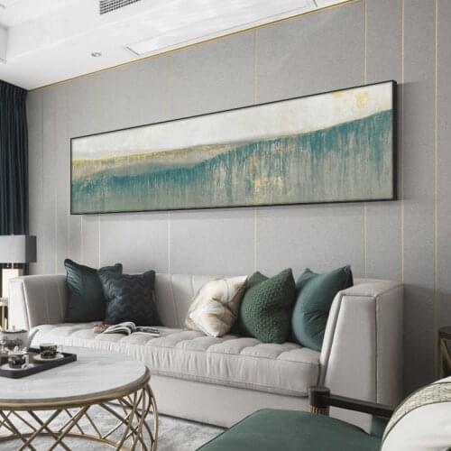 Abstract Landscape Decorative Handmade Oil Painting Green Mountain Canvas Paintings Wall Art For Bedroom Modern Home Decor