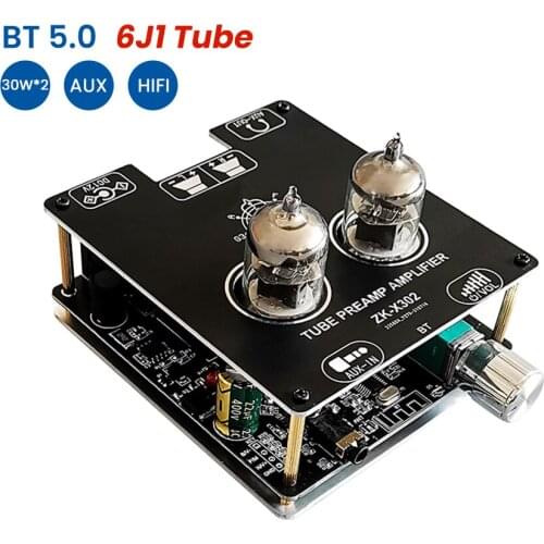 AIYIMA HiFi 6J1 Tube Amplifier Stereo BT 5.0 Pre-amplifier Module Power AMP Audio AUX Bluetooth-Compatible Home Theater 30Wx2