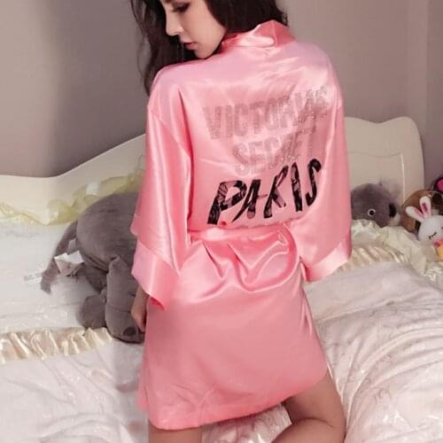 Satin Sleepwear 2021 New Sexy Print Women Chinese Bridesmaid Kimono Bathrobe Gown Loose Home Dressing Gown Nightgown Robes