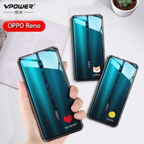 For OPPO Reno Case Tempered Glass Cases Transparent Clear Silicone Bumper Cover For Reno Z 10x Zoom Phone Case Fundas Shell