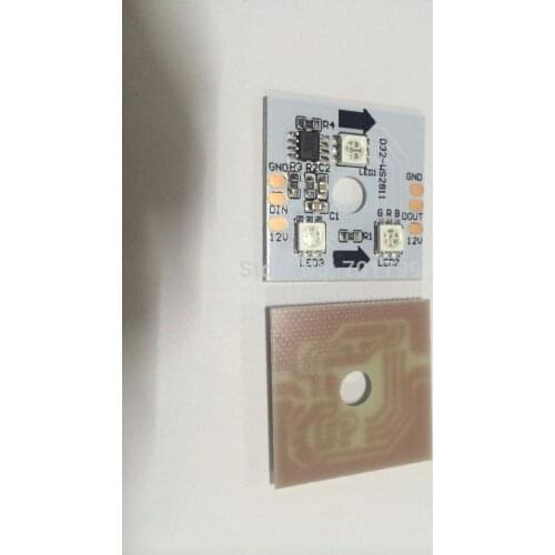 DC12V WS2811 LED pixel PCBA;0.72W;3pcs 5050 SMD RGB LED;32*32mm