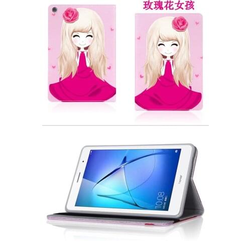 For Huawei MediaPad T3 Case PU Leather Folding Folio Case Cover for Huawei MediaPad T3 8-inch KOB-L09 KOB-W09 + Screen Film