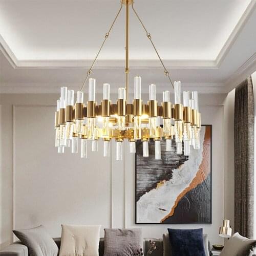 European design style Living room lights Glass chandelier Round warm bedroom lamp study lamp dining room lamp