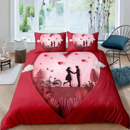 Home Living Luxury 3D love heart Bedding Set Duvet Cover Set Pillowcase Kids Bedding Set Queen and King EU/US/AU/UK Size