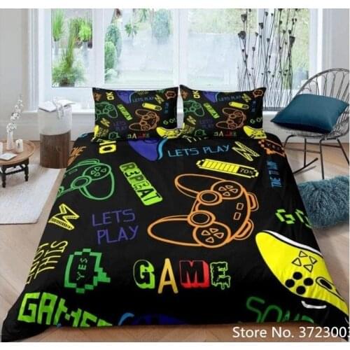 Gamepad Comforter Cover Gamer Bedding Set Teens Video Game Duvet Cover for Youth Kids Boys Modern Game Controller Bedspread