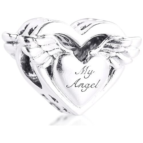 Angel Wings & Mum Charms 925 Sterling Silver Beads for Jewelry Making Fits Original Pandora Bracelet DIY Gift Mothers Day 2021