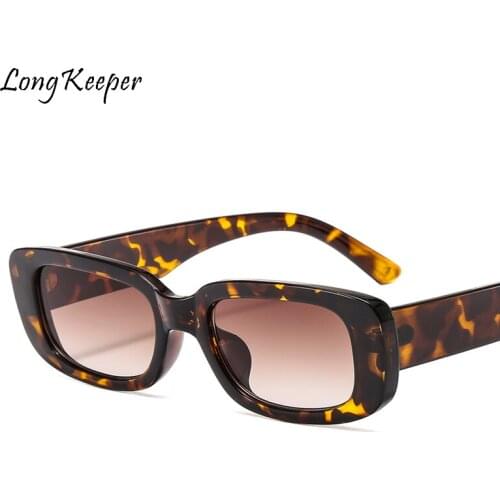 Fashion Women Luxury Brand Square Sunglasses Ladies Vintage Rectangle Sunglasses Women Small Frame Glasses Retro Black Goggles