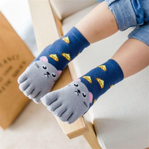 Kawaii Children Socks Cotton Animal Boys Girls Socks Cheap Stuff Toe Socks for Kids Five Finger Sock