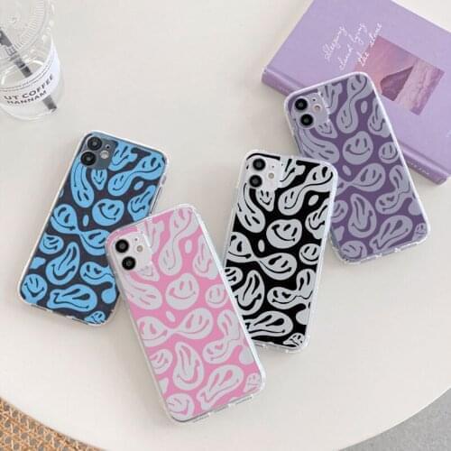 Cute Cartoon Smile Face Phone Case For Samsung Galaxy Note 20 10 9 8 S20 FE S21 Ultra S10 S10e S9 S8 Lite Plus Pro 2020 Funda