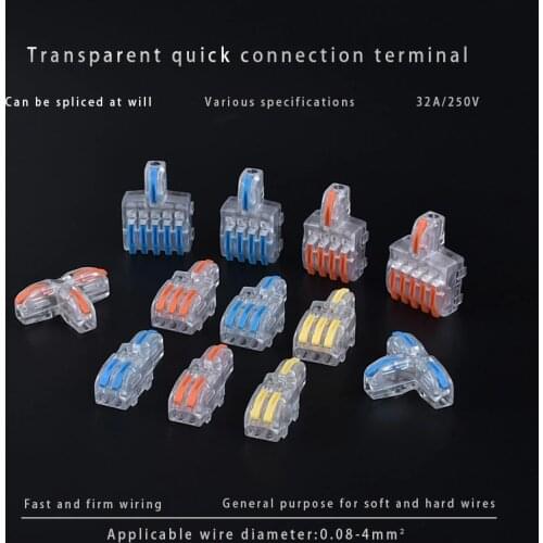 Mini Electrical Wire Connector Push-in Terminal Block Universal Fast Wiring Cable Connectors For Cable Connection