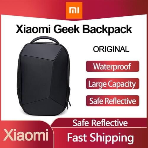 Xiaomi Mi Geek Backpack Mens Waterproof Safe Reflective Bag Large Capacity Laptop Bagpack for 15.6 inch Game NoteBook Backpack