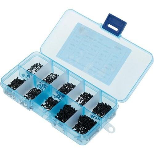 1000Pcs/set M1 M1.2 M1.4 M1.7 Mix PA Phillips Head Micro Screws Round Head Self-tapping Electronic Small Wood Screws Kit