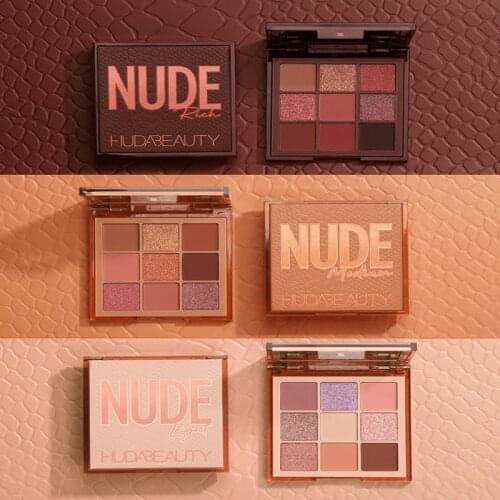 Nude 9 Color Eyeshadow Rich Medium Light Glitter Pearlescent Waterproof Portable Eye Pigment Board Long-Lasting Makeup Cosmetics