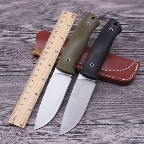 Sharp D2 Full Tang Tactical Knife Hunting Survival knives G10 Handle With Leather Sheaths Outdoor camping tool