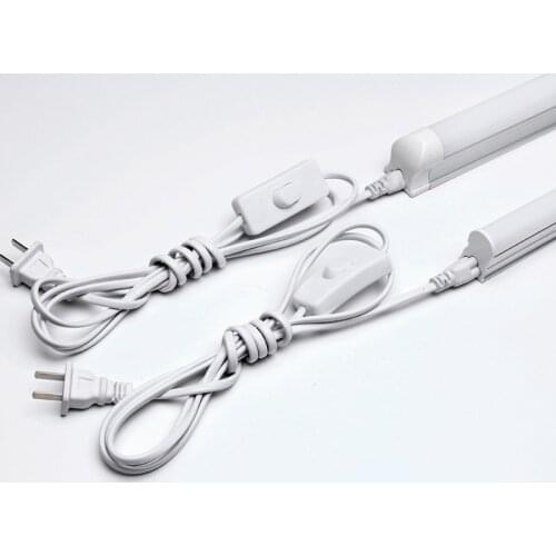 T5 T8 electrical wire connector EU plug with button switch 2pin power cord extension cable 3pin for LED T5 integrated tubes lamp