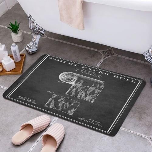 Toilet Paper Roll Patent 3D Print Doormats Rectangle Non-Slip DoorMat Bedroom Kitchen Entrance Print Door rugs Dropshipping