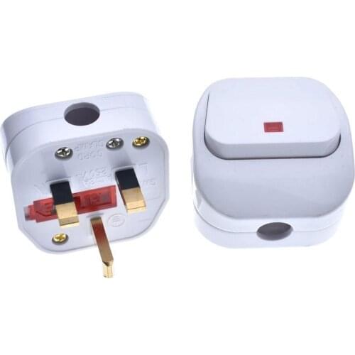 With Switch Indicator British Standard Wiring Plug Fuse 250V Standard Foot 1PC Socket British 13A Square P7O7