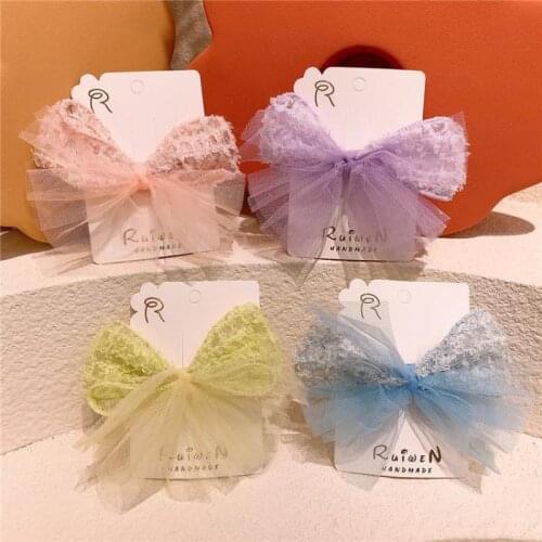 Mesh Bow Hair Pins Hair Clips For Girls Butterfly Hair Grips Barrettes Children Hair Grips Barrettes Baby Clips Hair Wear