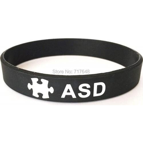 100pcs ASD Autism wristband silicone bracelets free shipping by ePacket A