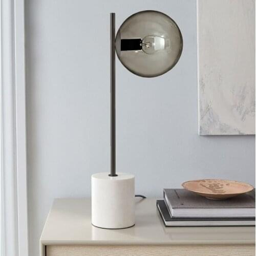 Nordic modern simple fashion individual living room bedroom model room black marble decorative glass desk lamp