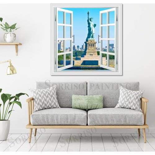 Statue Of Liberty Big Ben New York City Opera Aegean Sea Venice Scenery Wall Art Painting Canvas Posters Pictures Prints Decor