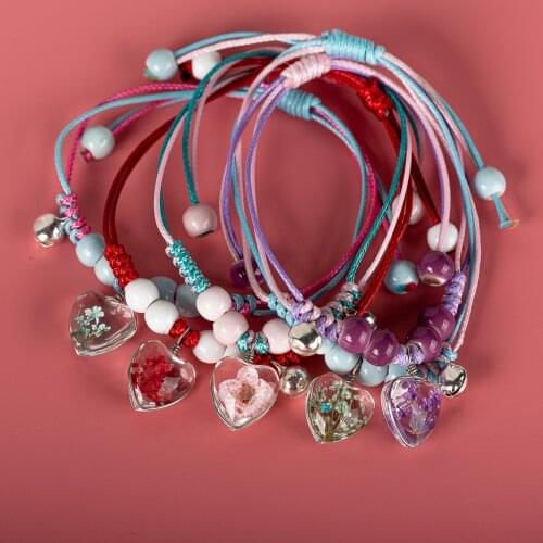 Glass Flower Love Heart Shape Accessories Cute Handmade Ceramic Beads Bracelet Accessary Wholesale For Women #82611