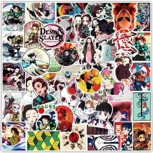 10/30/50PCS Japan Anime Demon Slayer Kimetsu No Yaiba Graffiti Stickers DIY Skateboard Fridge Guitar Travel Cartoon Kid Sticker