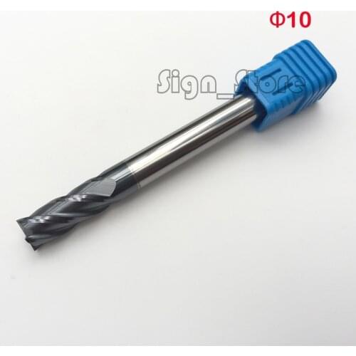 10mm Four 4 Flutes Solid Carbide End Mill NANO Coat HRC55 D10*10*25*100mm Long Sprial CNC Milling Cutter Bits for Metal Cutting
