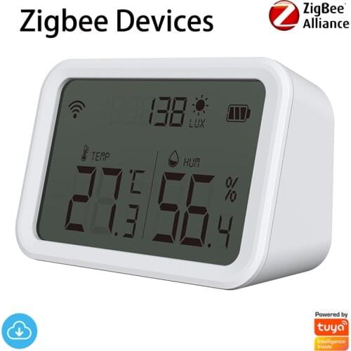 NEO Zigbee Devices Tuya Smart Zigbee OTA Temperature And Humidity Sensor APP Remote Smart Home Control Detect Luminous Intensity