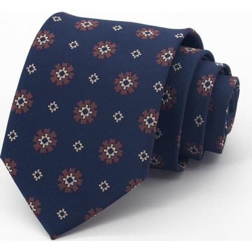 Vintage 8CM Blue Tie for Men Mariage Business Dresses Office Gentleman Necktie High Quality Fashion Cravate Wedding Gifts (Box)