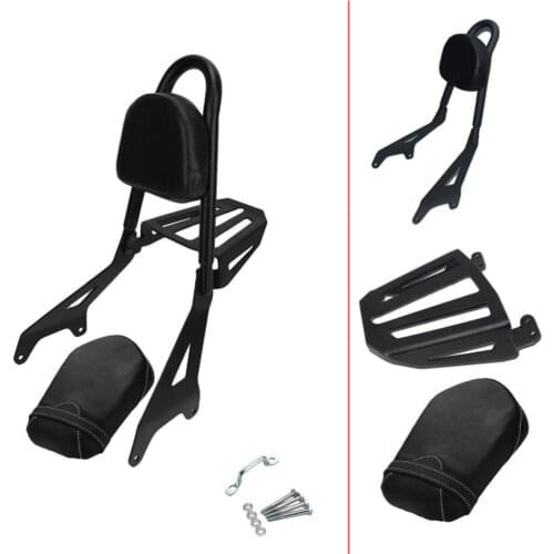Rear Passenger Pillion Seat+Backrest Sissy Bar+Backrest Sissy Bar Pad Luggage Rack For Yamaha Star Bolt XV950 XVS950 2014-2017