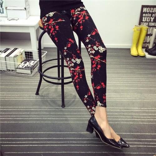 INDJXND Women Workout Leggings Printing Leggins Plus Size Floral Printed Legging High Quality Elasticity Legging Fitness Pants