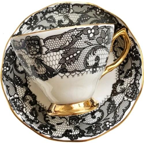 Gold Ceremony Tea Cup And Saucer Set Ceramic Ethiopian Classic Porcelain Luxury Bone China Kombucha Kubek Coffee Cups Set E5